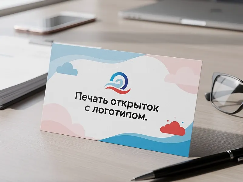 Печать открыток с логотипом на заказ