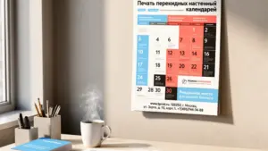 Печать перекидных настенных календарей в Москве