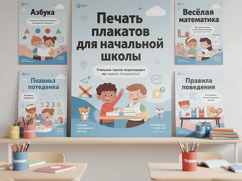 Печать плакатов для начальной школы недорого