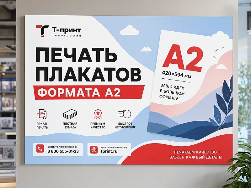 Печать плакатов формата А2 недорого