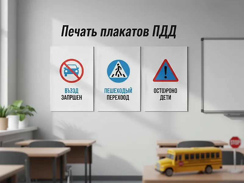 Печать плакатов ПДД дешево