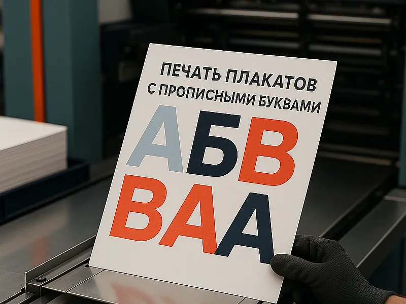 Печать плакатов с прописными буквами на заказ