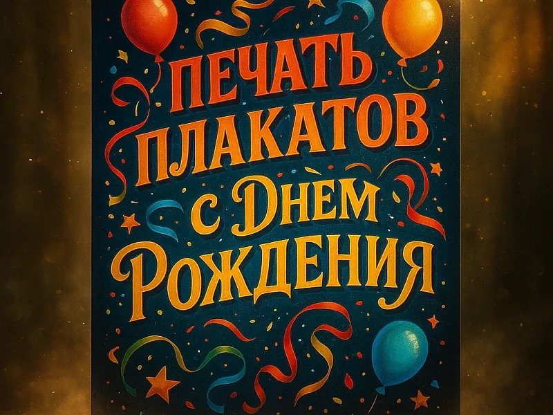 Печать плакатов с Днем Рождения дешево