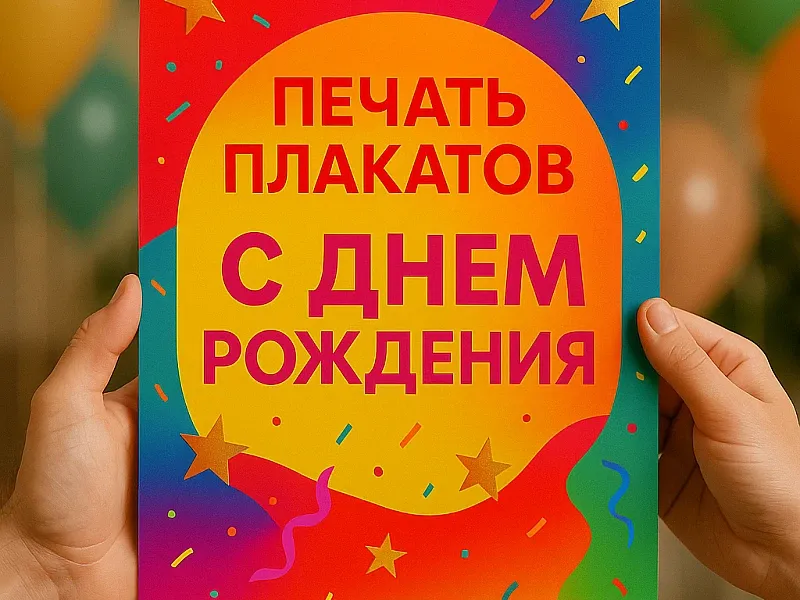 заказать Печать плакатов с Днем Рождения
