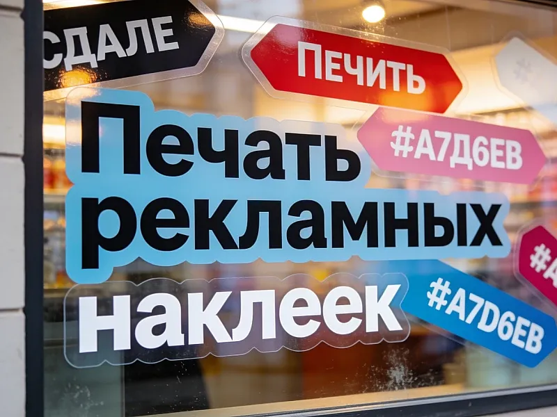 Печать рекламных наклеек недорого