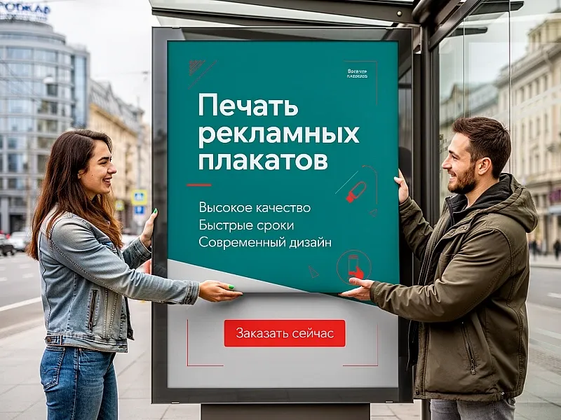 Печать рекламных плакатов дешево