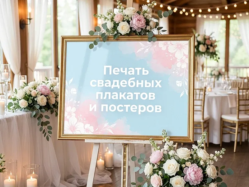 Печать свадебных плакатов и постеров дешево