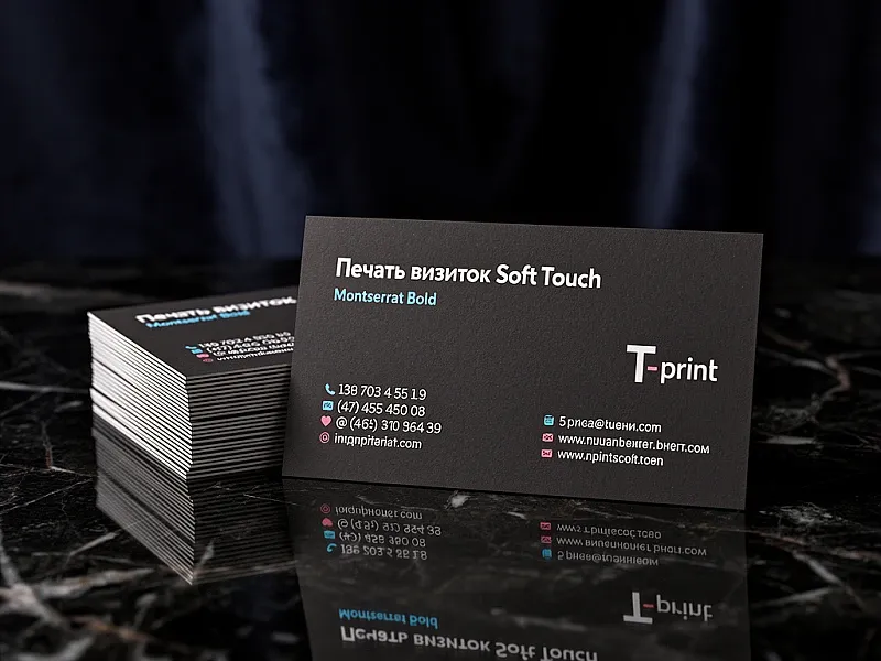 Печать визиток Soft Touch недорого