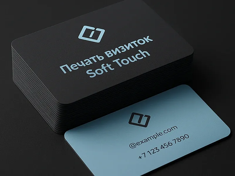 Печать визиток Soft Touch на заказ