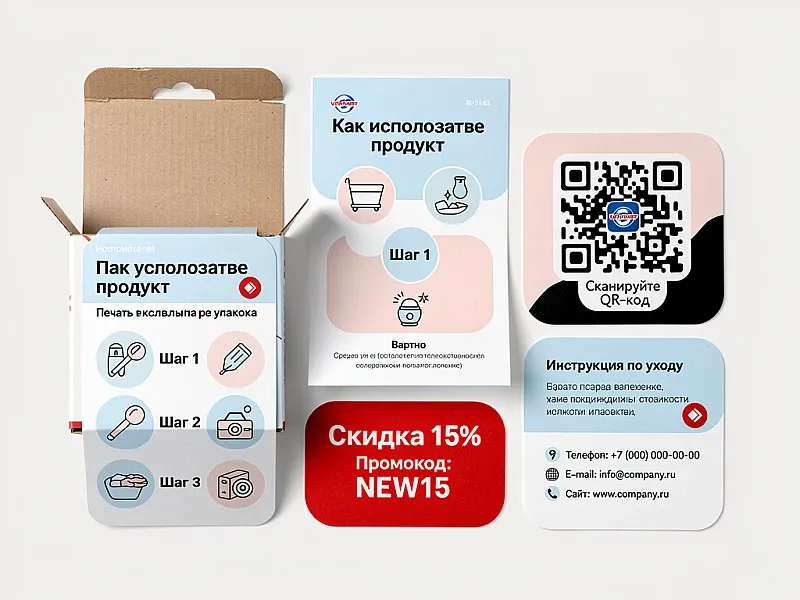 Печать вкладышей в упаковку недорого