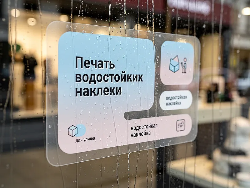 Печать водостойких наклеек на заказ