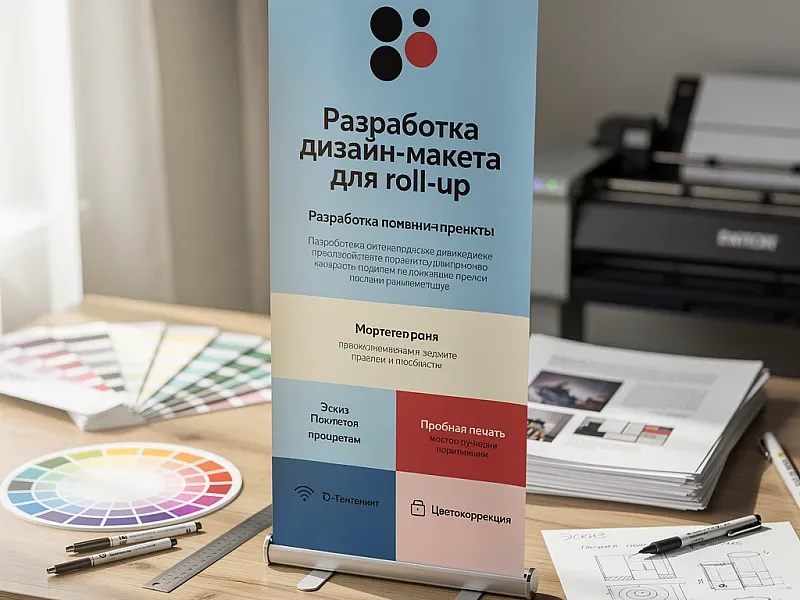 Разработка дизайн-макета для roll-up дешево