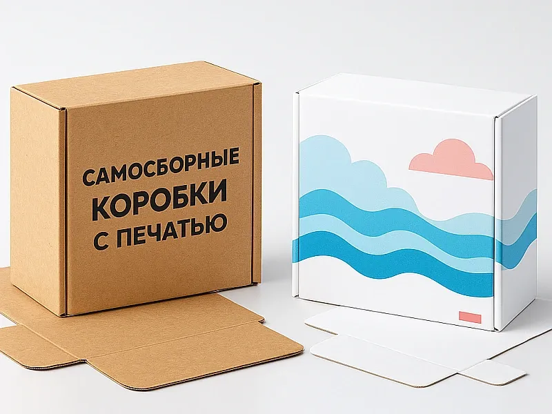 Самосборные коробки с печатью на заказ