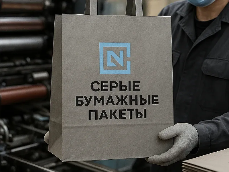заказать Серые бумажные пакеты