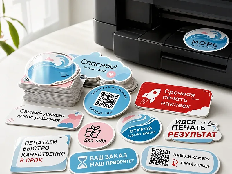 заказать Срочная печать наклеек