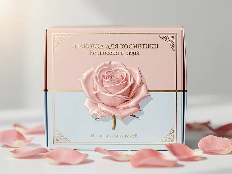 Упаковка для косметики с розой недорого