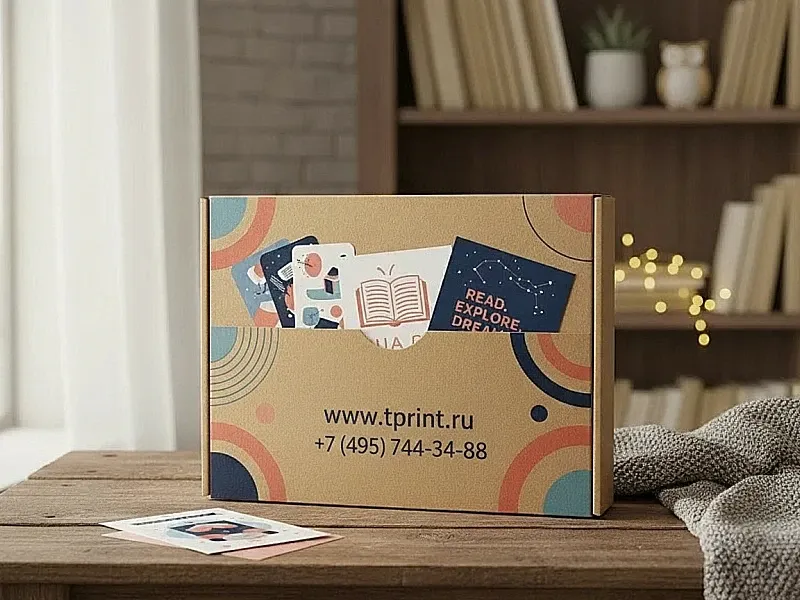 Упаковка для книг с кармашком на заказ