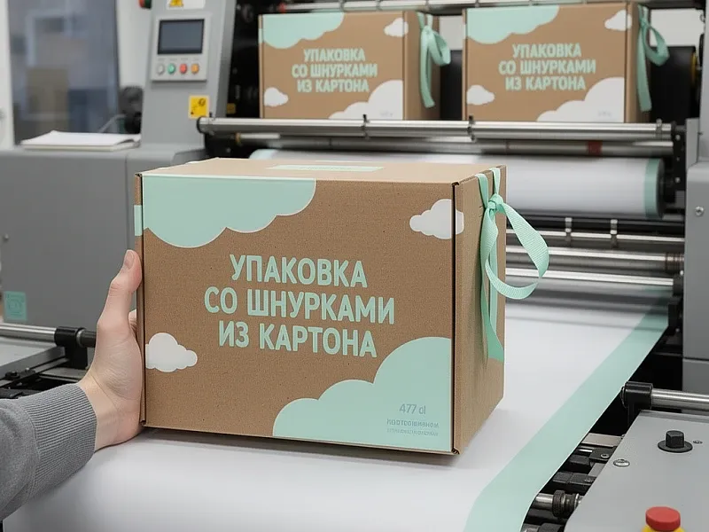 Упаковка со шнурками из картона на заказ