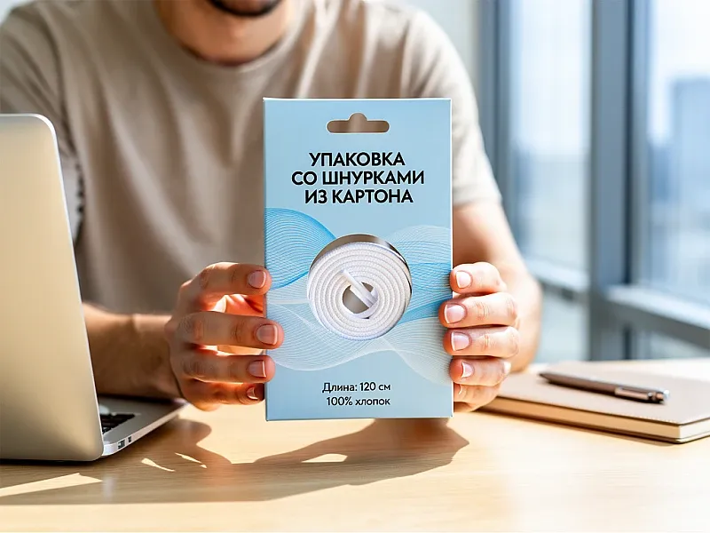 заказать Упаковка со шнурками из картона
