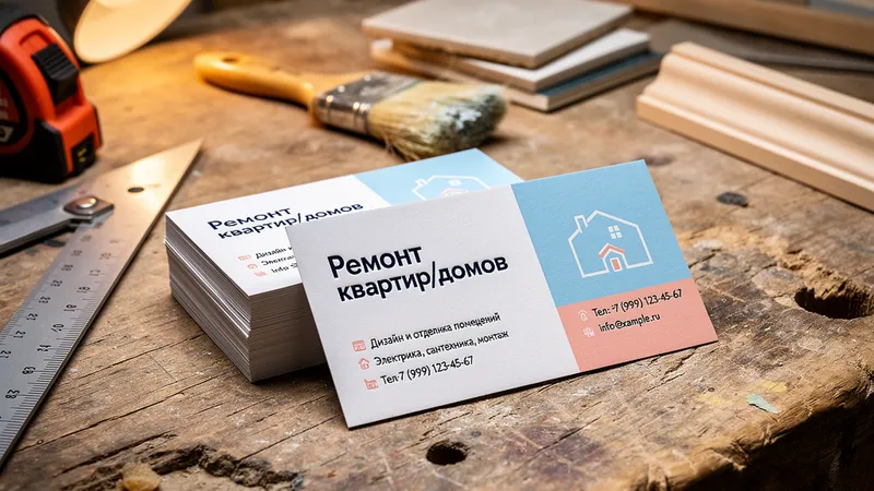 Визитки для ремонта квартир дешево