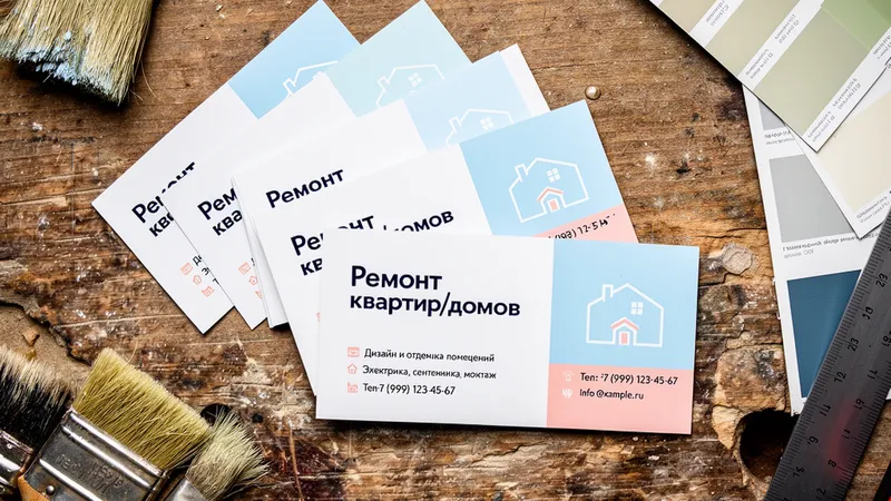 Визитки для ремонта квартир на заказ