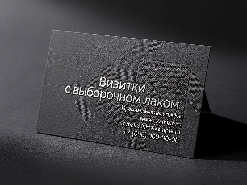 заказать Визитки с выборочным лаком
