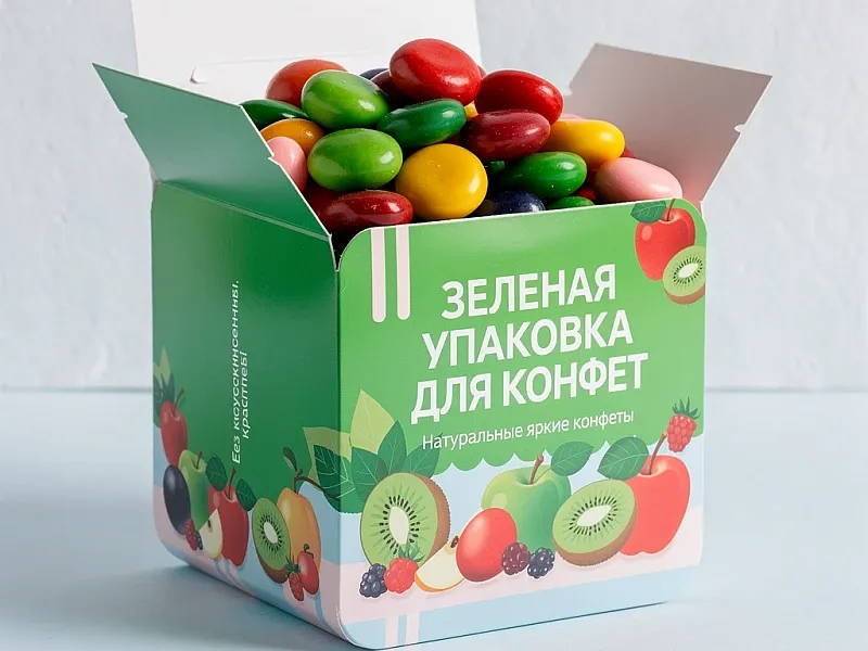 Зеленая упаковка для конфет недорого