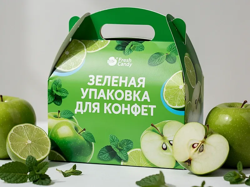 заказать Зеленая упаковка для конфет