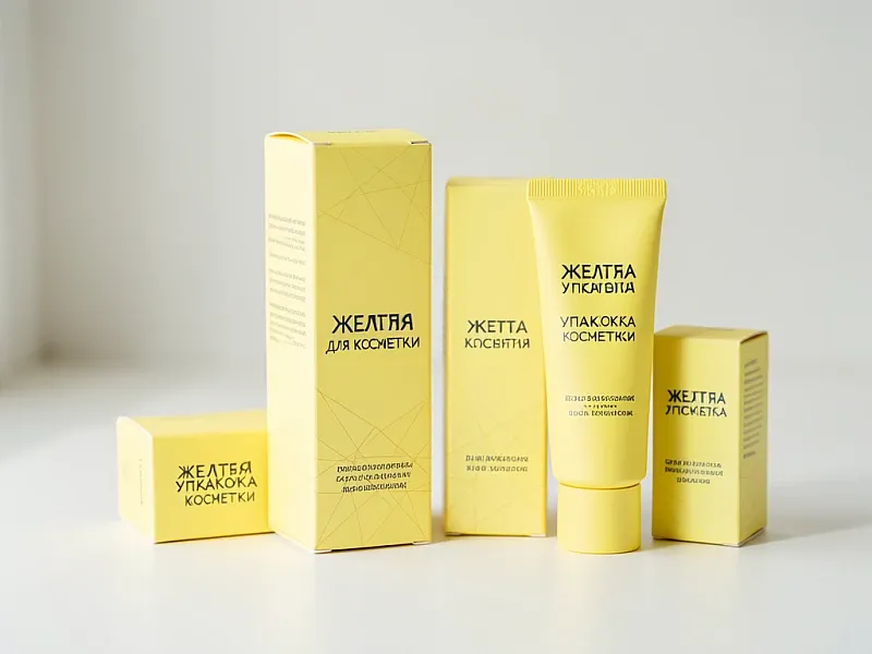 Желтая упаковка для косметики дешево