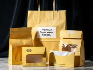 Желтые бумажные пакеты в Москве